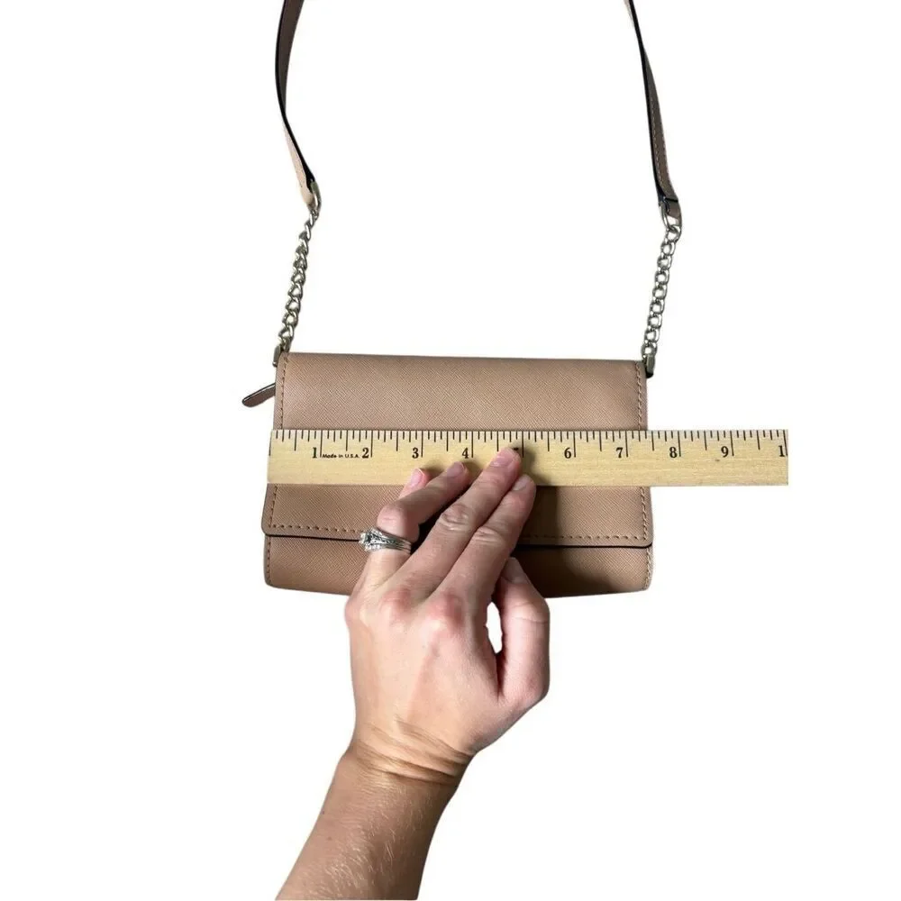 Kate Spade Saffiano Leather Crossbody‎ Purse Bag Tan Chain